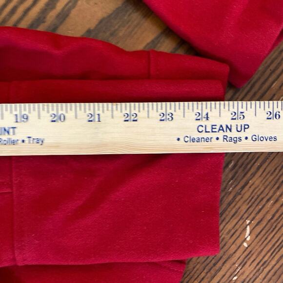Guess Los Angeles 1981 Wool Blend Coat Size Medium Cherry Red Thick Collared EUC - Picture 5 of 11